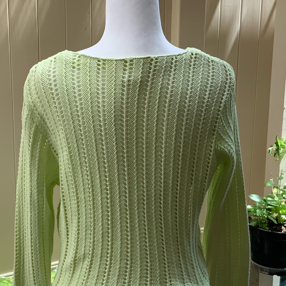 Lovely, Summery Lime Cardigan. Sz. M. 100% Cotton. - Picture 8 of 10